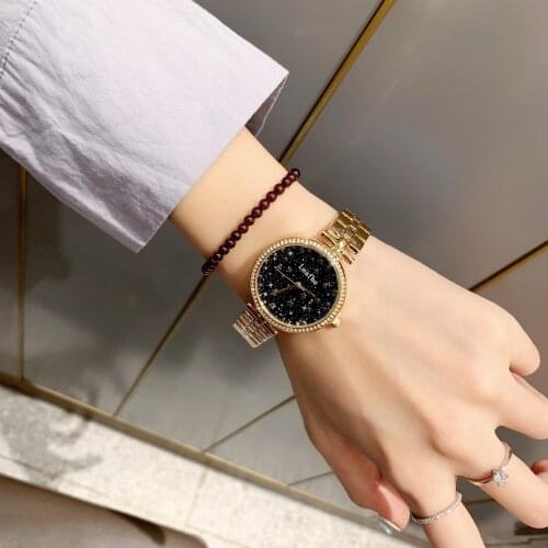 Fashion Quartz Watch Stainless Steel Star Diamond Womens Watches montre femme relogios