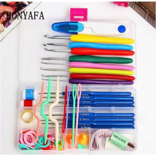 16 Sizes Crochet Hooks Needles Stitches Knitting Needles Craft Case Crochet Set Yarn Hook for Sewing Tools