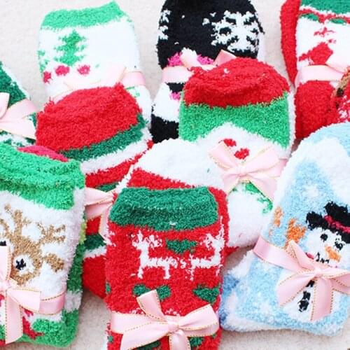 New 1 Pair Warm Soft Women Socks Winter Spring Christmas Woolen Socks Running Tennis Yoga Sports Socks For Girls Ladies