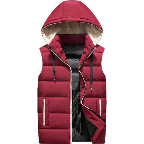 New Stylish 2019 Winter Hooded Unloading Vest Mens Thick Warm Windproof Sleeveless Jackets Plus Size 4XL Spring Autumn Waistcoat