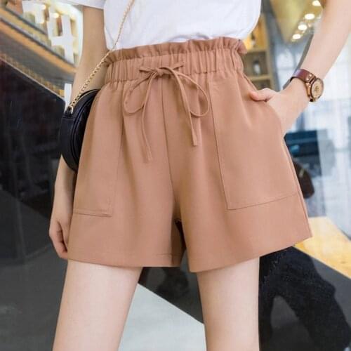 New 2021 Women Summer Shorts High Waist Ladys Loose and Comfortable Beach Shorts Girls' Casual Drawstring Elastic Waists Shorts