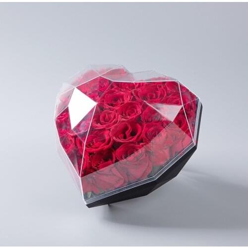 Diamond Flower Gift Box Creative Acrylic Heart-Shaped Transparent Bouquet Souvenir christmas party favors cookie candy Wedding