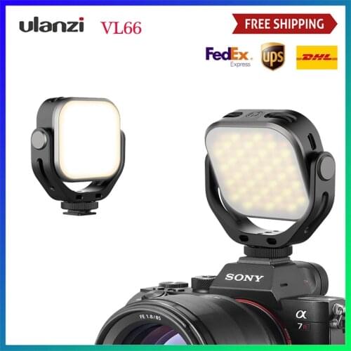 Ulanzi Vijim VL66 Adjustable LED Video Light with 360 Rotation Mount Bracket Rechargable DSLR SLR Mobile Portable Fill Light