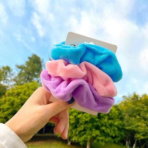 3Pcs/set Women Vintage Hair Scrunchies Velvet Scrunchie Set Elastic Hair Bands Girls Headband Ponytail Hair Rope Hair Accessorie
