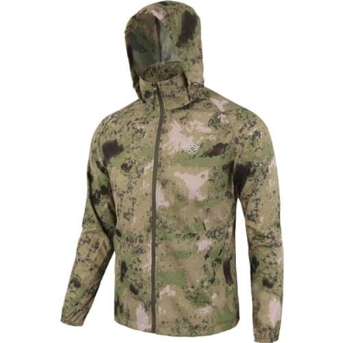 Outdoor Sports Sunscreen Quick Dry Thin Hiking Jacket Breathable Hooded Windbreaker Men Military Tactical Camping Trekking Coats