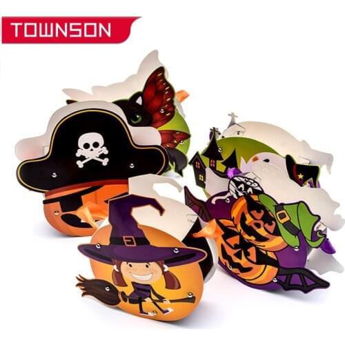 Halloween candy bag paper Childrens handmade DIY pumpkin bag Halloween party children dress up Halloween decoration storage bag