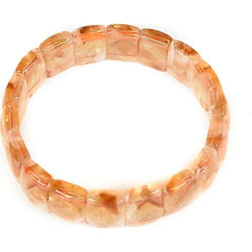 Glittering jewelry Yellow Topaz 11.4*17mm Crystal pyramid 6.1mm thickness Suitable For Diy Pretty Bracelet 7.5inch H199