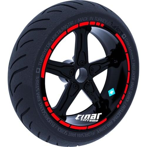 Reflective Red Moto GP Style Rim Tape Wheel Stripes Decals Sticker CinarExtreme