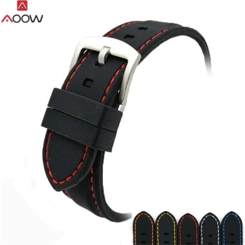 Generic Watchband Silicone Rubber Watch Strap Bands Waterproof 20mm 22mm 24mm 26mm Watches Belt