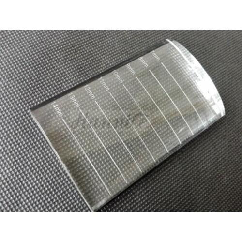 1pcs U Curved Crystal Glue Pallet Eyelash Holder False Lashes Extension Adhesive Tool With Scale