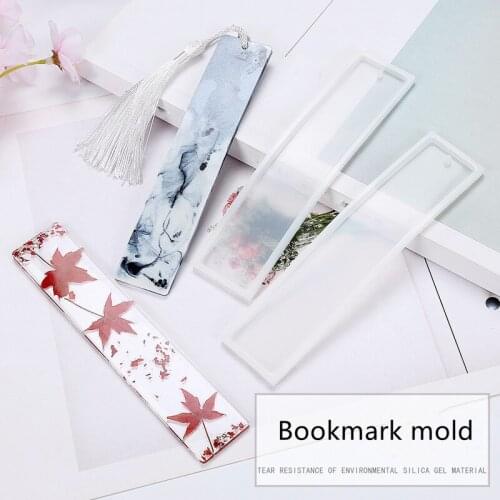 1PCS Silicone DIY Bookmark Casting Mould DIY Craft Silicone Mold Bookmark Mold Making Epoxy Jewelry Supplies (White)