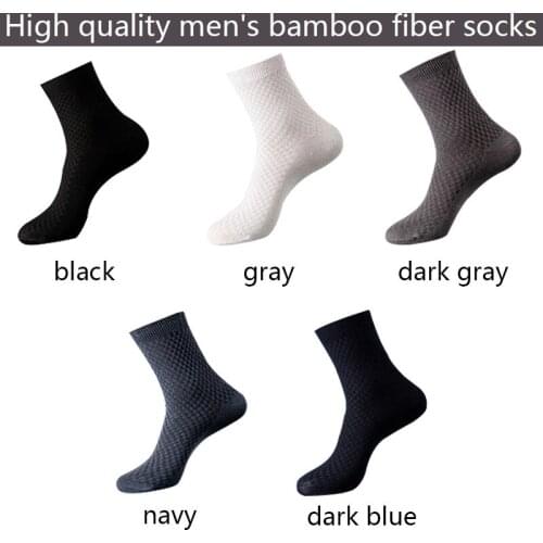 10 Pairs/lot Summer Long + Short Socks Gifts 39-43 No Box Business Casual Mens Sock, Men Bamboo Fiber Socks