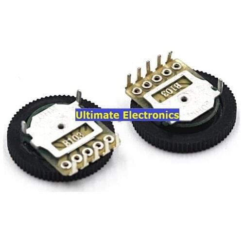 10PCS 5 feet | B102 B103 B503 1K 10K 50K double gear potentiometer Dial potentiometer (Size: 16*2MM)