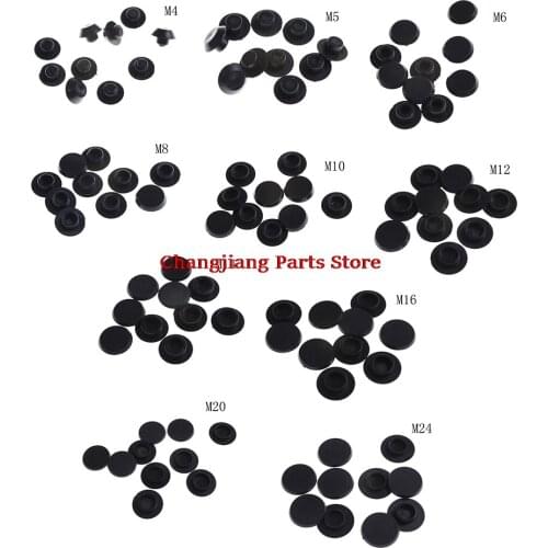 10PCS M5-24 Practical Black Hex Socket Fasteners Screws Covers Caps Allen Bolt Screw Nut Round Head Cover Cap Protector
