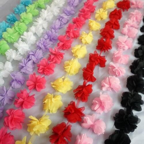 118 Pieces/Lot 6cm Chiffon Flowers Fabric DIY Girl Hair Accessories Dress Headbands Babyshower Wedding Party Decor Favors Stuff