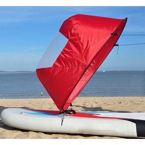 42" Kayak Boat Wind Paddle Sailing Kit Popup Board Sail Rowing Downwind Boat Windpaddle with Clear Window Kayak Accessories