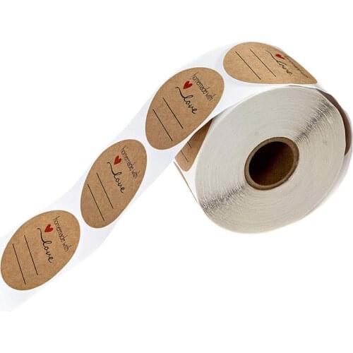500pcs Round Craft Paper Stickers Seal Label Baking DIY Packing Seal-Sticker Homemade Food Packing Decor
