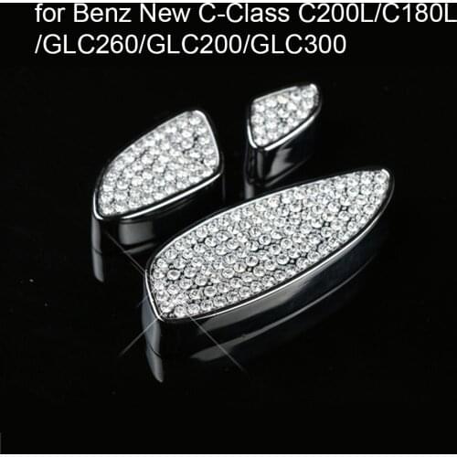 6 pieces 3 colors Car Seat Adjustment Button Diamond Decorative Covers for Benz New C Class C200L C180L GLC260 GLC200 GLC300