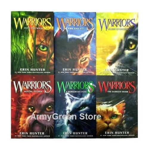 6 books Set Erin Hunter WARRIORS Season 1 Into The Wild Child Kids Youth Animal Literature Fiction Novel English Book