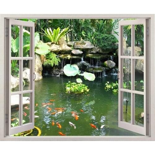 DIY Diamond Painting Window koi fish,full Diamond Embroidery Cross Stitch,almaznaya,rhinestone,natural scenery,Home Decoration
