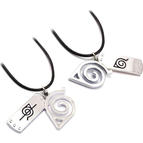 Anime Narutos Forehead LogoToy Fashion Men Necklace Narutos Pendant Necklace For Women Cosplay Toys Action Figure Keychain Gifts