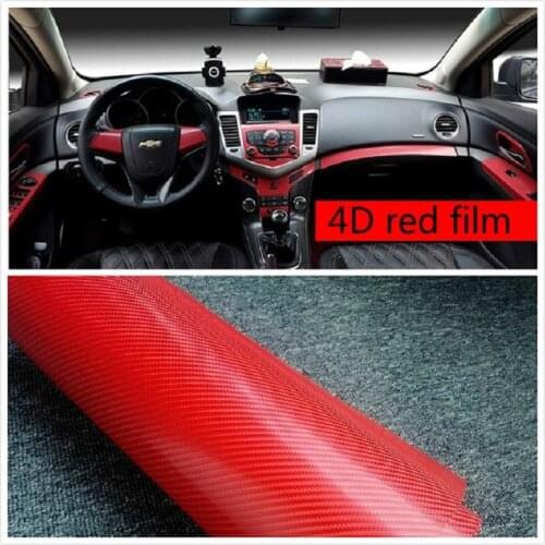 Waterproof 4D carbon fiber red film 300mmX1520mm various smooth surface stickers mountain bike surface stickers