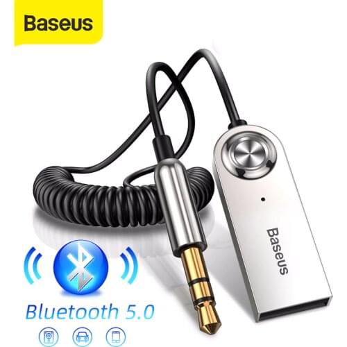 Baseus Aux Bluetooth Audio Receiver USB Wireless 5.0 Adapter For Sparker Auto Handfree Car Kit Audio Music Bluetooth Transmitter