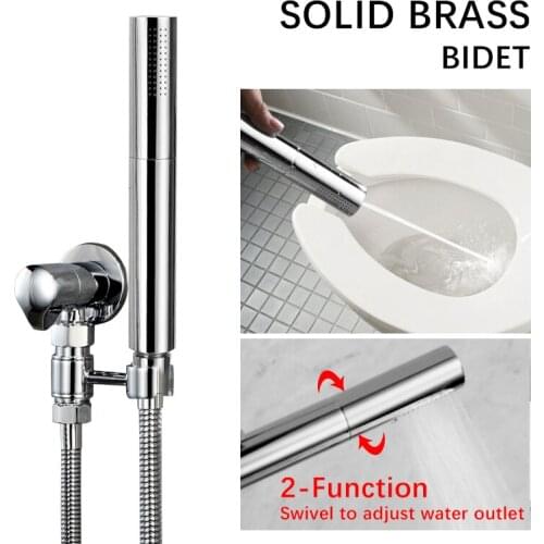 Hand Held Toilet Bidet Sprayer Solid Brass Two Function Bathroom Shower Head Douche Kit Shattaf Toilet Washing Chrome AP2161