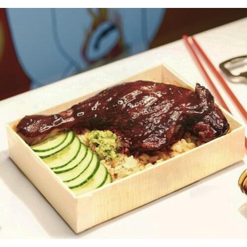 Biodegradable Japanese Wooden Take Out Meal Prep Food Container Microwave Disposable Take Away Bento Lunch Box with Wooden Lid