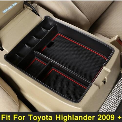 Lapetus Central Storage Pallet Organizer Box Holder Tray for phone Fit For Toyota Highlander 2009 - 2014 Plastic Car Products