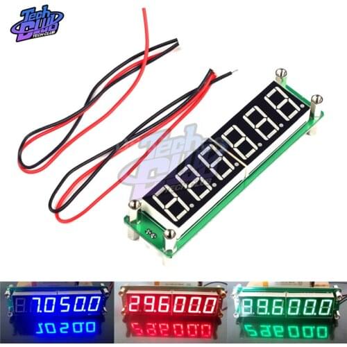 DC 8V-15V RF Signal Frequency Counter Cymometer Blue/Red/Green 6 Bit Tube LED Digital Tester 0.1 to 60MHz Cymometer Meter Tester