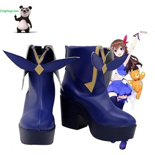 CosplayLove Hololive Youtuber Vtuber Tokino Sora Blue Cosplay Shoes Long Boots Leather Custom Made For Girl Women