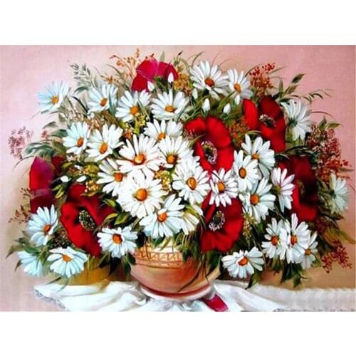 Flowers DIY 11CT Embroidery Cross Stitch Kits Needlework Craft Set Cotton Thread Printed Canvas Home Decoration Hot Sell Room