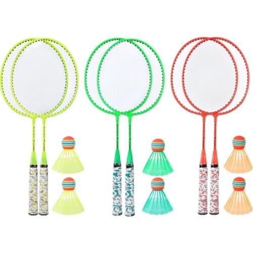 Children Badminton Racket Kids Outdoor Sports Practice Badminton Racquet with 2 Balls