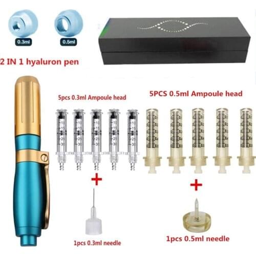 NEW 2 IN 1High Pressure Hyaluronic Acid Pen High density metal For Anti Wrinkle Lip injection hyaluron gun atomizer hyaluron pen