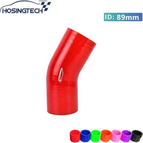 HOSINGTECH-3.5" 89mm red 30 degree silicone elbow turbo intercooler hose