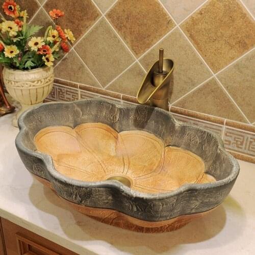 China Vintage Style Ceramic Art Basin Sink Counter Top Bathroom Sink ceramic hand wash basin cabinet bathroom sinks oval