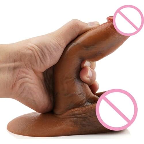 Soft Dildo with Suction Cup Lifelike Feeling Real Penis Realistic Cyan Texture Built-in Keel Female Masturbation Tools Sex Toys