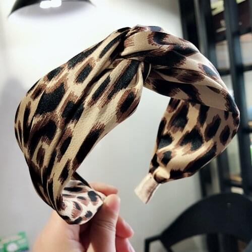 Ruoshui Woman Leopard Print Headbands Sexy Twist Knot Hairband Girls Hair Accessories Vintage Hair Hoop Boutique Ladies Headwear