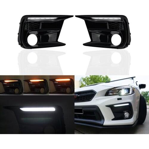 Sequential Dynamic Amber Led Turn Signal Lights White Led DRL Daytime Running Light Kits For Subaru WRX 2018-2019
