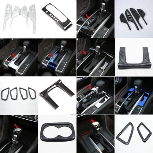 Car Door Handle Armrest/Air Outlet/Central Console Gear Panel Frame Cover Trim for Honda Civic 10th Sedan Hatchback 2016-17 LHD