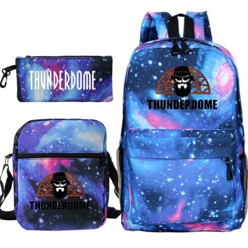 Thunderdome Backpacks 3 PCS/set Backpack For Women Men Laptop Mochila Shoulder bag Pencilcase Travel Bagpacks School Backpack