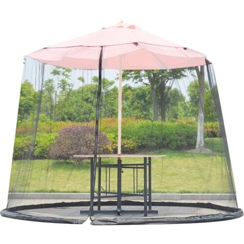 Camping Table Umbrella Sunshade Cover Patio Table Fly Bug Blocking Net l Outdoor Lawn Garden Umbrella Zippered Mesh Cover