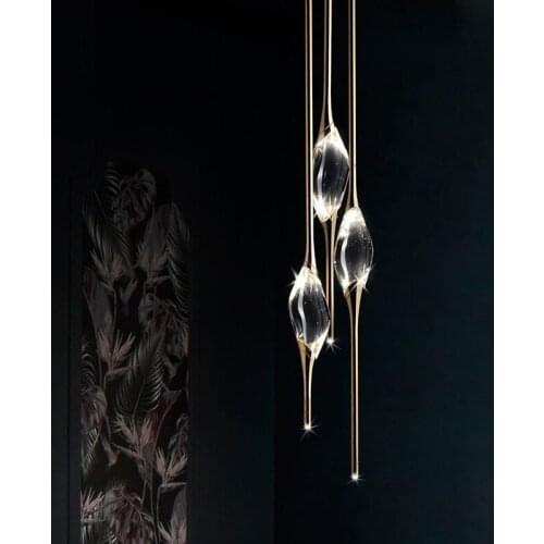 Modern Copper Cryst Pendant Light Hotel Living Room Decor Bedroom Art Chandelier Decor Lighting Fixture LED Suspension PA0725