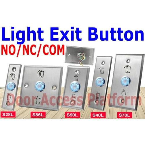 Light with normal close+normal open,NO/NC/COM Stainless Steel Metal case Push button Exit item,access controller door openning