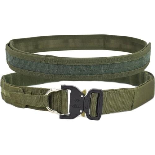 Tactical Molle Belt Outdoor Military Army Fighter CS Wargame Heavy Duty Double Layer Shooter Hiking Hunting Airsoft Nylon Belts