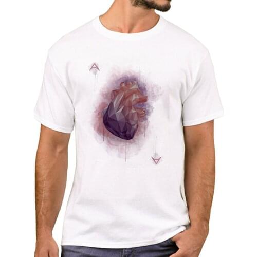 TEEHUB Newest Retro Ace of Hearts Printed Men T-Shirt Fashion Dark Purple Heart T Shirts Short Sleeve Tshirts Boy Tee