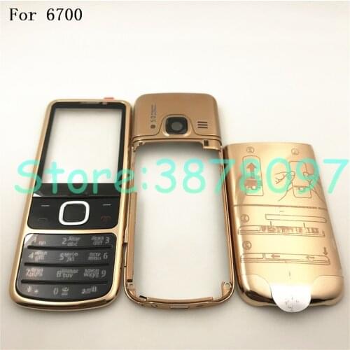 Rear 6700 Front Middle Frame Back Cover Battery Door Case For Nokia 6700 6700C Classic Full Housing With English&Russia Keypad