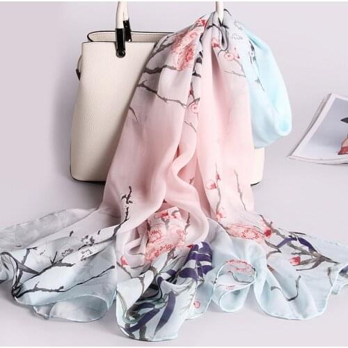 Hangzhou silk 100% mulberry silk silk scarves womens spring and autumn shawl mother scarf 2018 new style gift giving