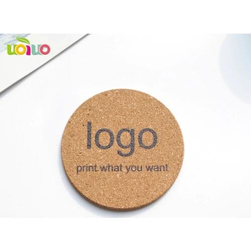 1 piece/lot Natural Cork Coaster Heat Resistant custom printing Cup Mug Mat Coffee Tea Hot Drink Placemat for Dining Table